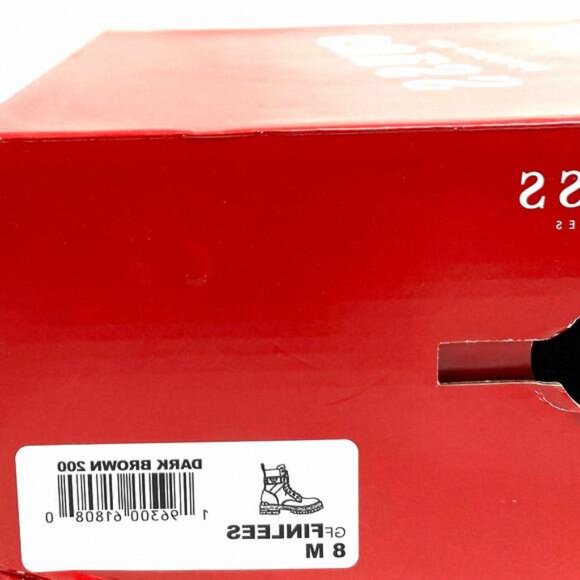 GUESS Flat Combat Booties Dark Brown Faux Leather GFFINLEES Heel Size Women's - Picture 9 of 9